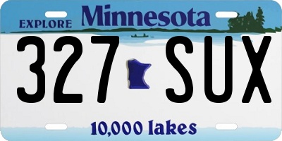 MN license plate 327SUX