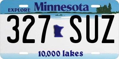MN license plate 327SUZ