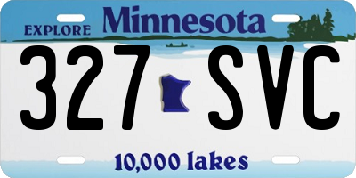 MN license plate 327SVC