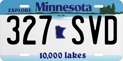 MN license plate 327SVD
