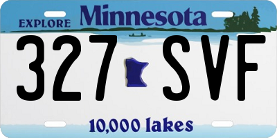 MN license plate 327SVF