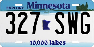 MN license plate 327SWG