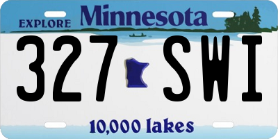MN license plate 327SWI