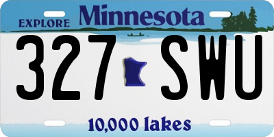 MN license plate 327SWU