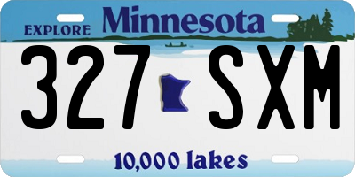 MN license plate 327SXM