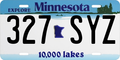 MN license plate 327SYZ