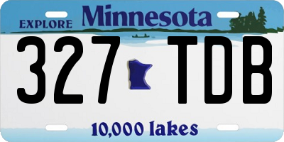 MN license plate 327TDB
