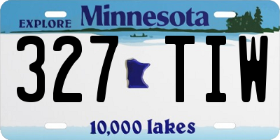 MN license plate 327TIW