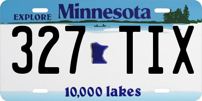 MN license plate 327TIX