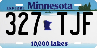 MN license plate 327TJF