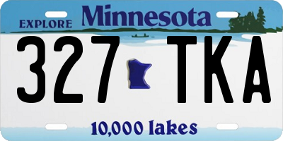 MN license plate 327TKA