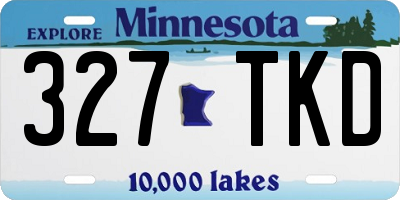 MN license plate 327TKD
