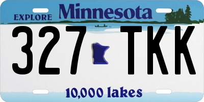 MN license plate 327TKK