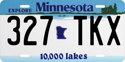 MN license plate 327TKX