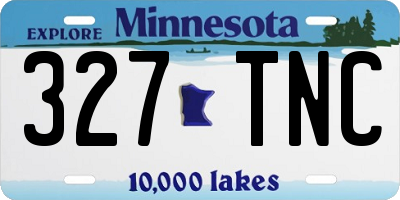 MN license plate 327TNC