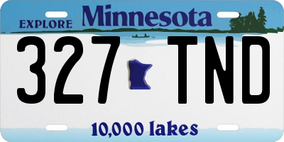 MN license plate 327TND