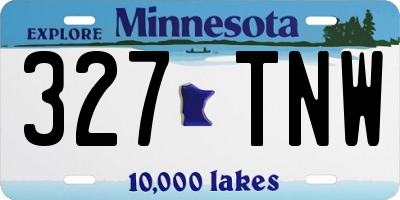 MN license plate 327TNW