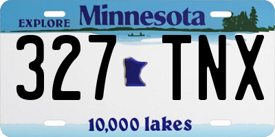 MN license plate 327TNX