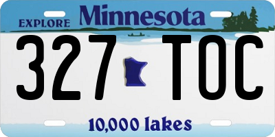 MN license plate 327TOC