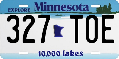 MN license plate 327TOE