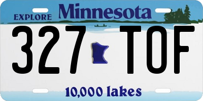 MN license plate 327TOF