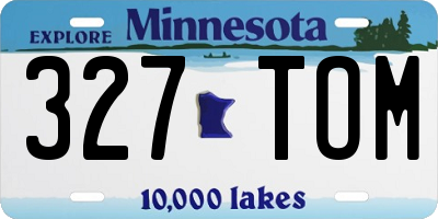 MN license plate 327TOM