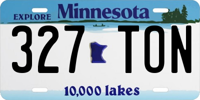 MN license plate 327TON