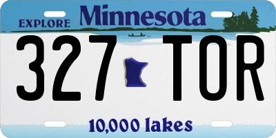 MN license plate 327TOR