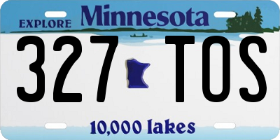 MN license plate 327TOS