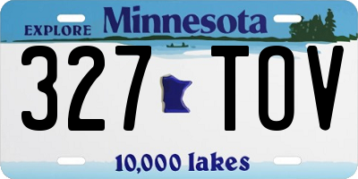MN license plate 327TOV