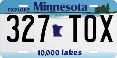 MN license plate 327TOX