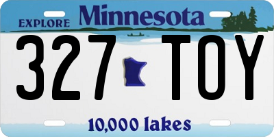 MN license plate 327TOY