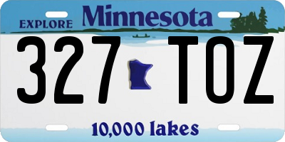 MN license plate 327TOZ