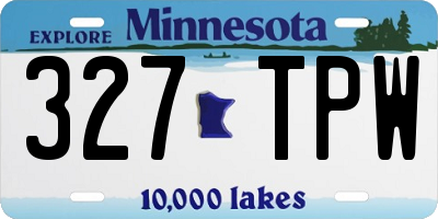 MN license plate 327TPW