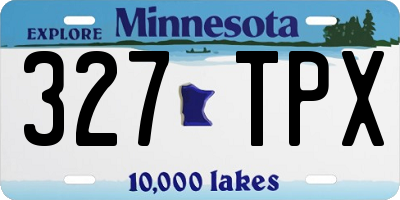 MN license plate 327TPX