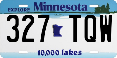 MN license plate 327TQW