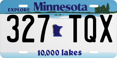 MN license plate 327TQX