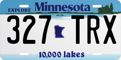 MN license plate 327TRX