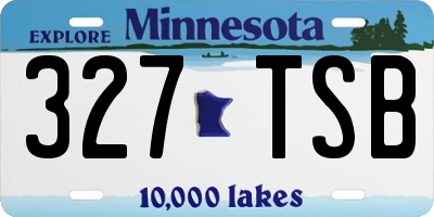MN license plate 327TSB