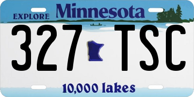 MN license plate 327TSC