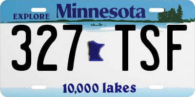 MN license plate 327TSF