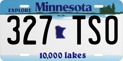MN license plate 327TSO
