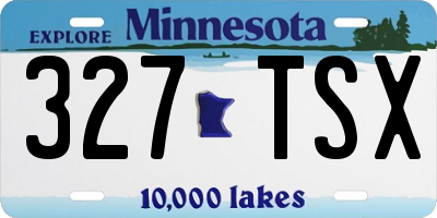 MN license plate 327TSX