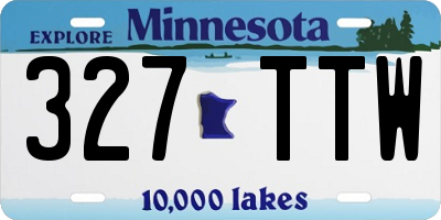 MN license plate 327TTW