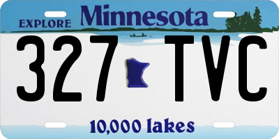 MN license plate 327TVC