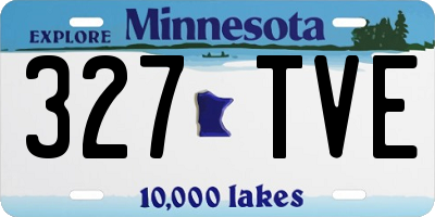 MN license plate 327TVE