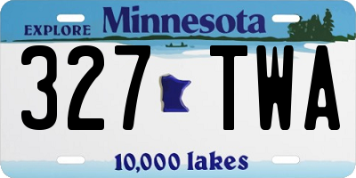 MN license plate 327TWA
