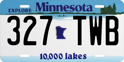 MN license plate 327TWB