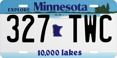 MN license plate 327TWC