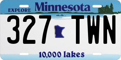 MN license plate 327TWN